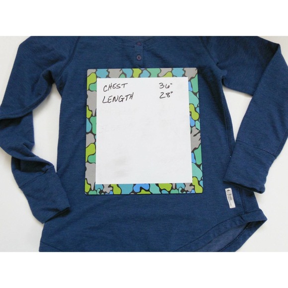 Women's Roots 73 River Rock Henley Top Life is Short Eat Dessert First Quote Med - Picture 7 of 7